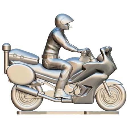 Police motorbike with driver custom - Miniature cyclist figurines