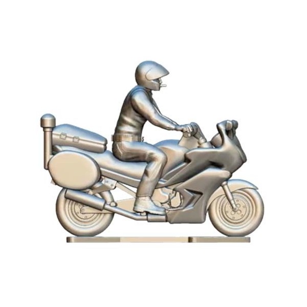 Miniature cyclist figurines - Police motorbike with conductor custom.