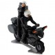 Motorbike with driver and cameraman - Miniature cyclist figurines