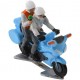 Motorbike with driver and journalist with microphone custom - Miniature cyclist figurines