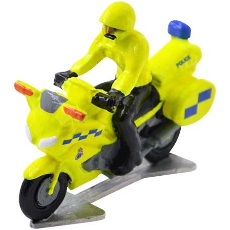 Police motorbike Great-Britain with driver - Miniature cyclist figurines