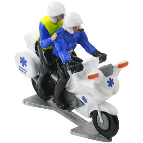 Moto assistance médicale avec conducteur et médecin - Cyclistes miniatures
