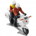 Medical motorbike with driver and doctor red cross - Miniature cyclist figurines