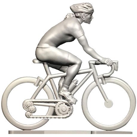 Custom made female cyclist + wheels HDF-W - Miniature cyclists