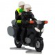 Motorbike with driver and journalist with microphone - Miniature cyclist figurines