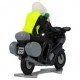 Motorbike with driver and journalist with microphone - Miniature cyclist figurines