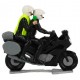 Motor met bestuurder en journalist met microfoon - Miniatuur wielrenners