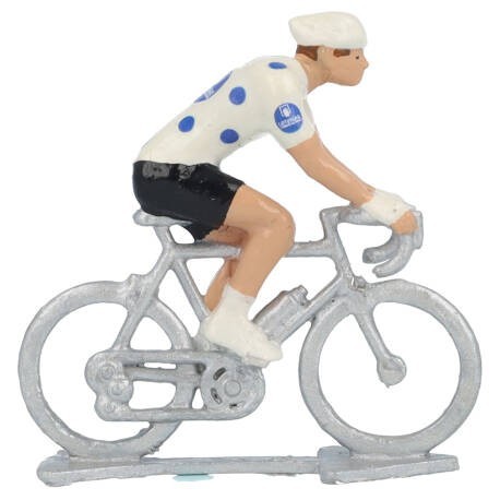 Polka dot blue jersey H - Miniature cycling figures