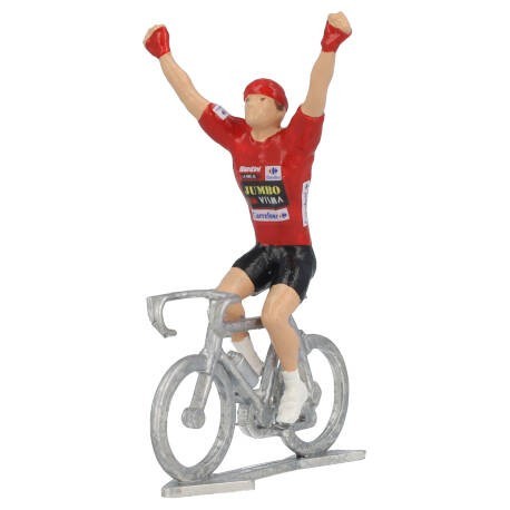 Red jersey winner Sepp Kuss 2023 HDW - Miniature cyclists